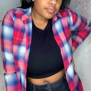 American Eagle Soft Button Down Flannel Shirt